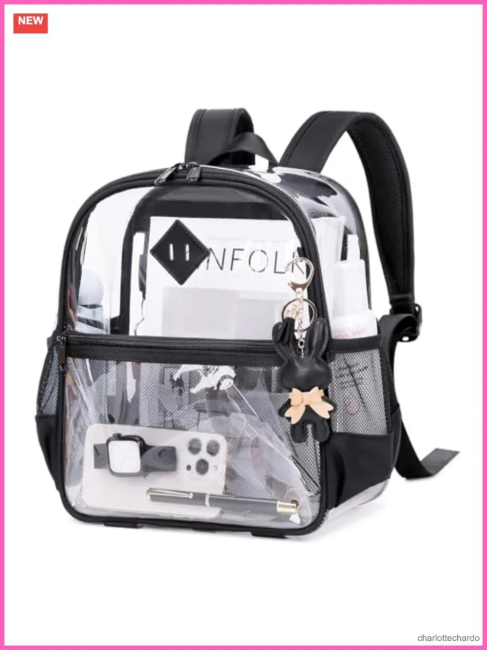 Clear Backpack Stadium Approved 12x6x12 Thick TPU with Front Pocket